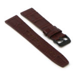 Lmx.fb.l29.2.mb Angle Brown (Black Buckle) StrapsCo 23mm Crocodile Croc Leather Watch Band Strap Fits Luminox