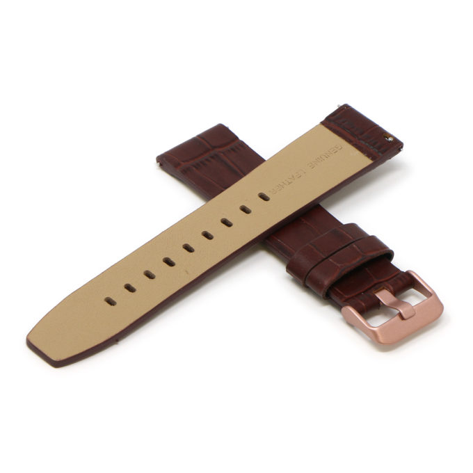 Lmx.fb.l29.2.rg Cross Brown (Rose Gold Buckle) StrapsCo 23mm Crocodile Croc Leather Watch Band Strap Fits Luminox