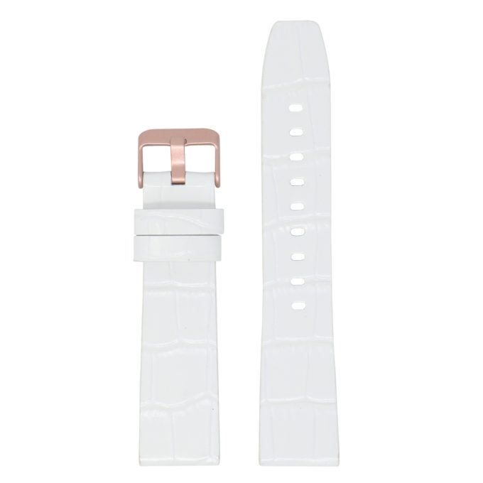 Lmx.fb.l29.22.rg Main White (Rose Gold Buckle) StrapsCo 23mm Crocodile Croc Leather Watch Band Strap Fits Luminox