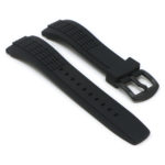 StrapsCo Black W Black Buckle Angle Silicone Rubber Watch Band Strap For Seiko Velatura