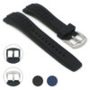 StrapsCo Black W Silver Buckle Gallery Silicone Rubber Watch Band Strap For Seiko Velatura