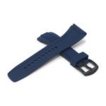 StrapsCo Blue W Black Buckle Back Silicone Rubber Watch Band Strap For Seiko Velatura