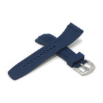 StrapsCo Blue W Silver Buckle Back Silicone Rubber Watch Band Strap For Seiko Velatura