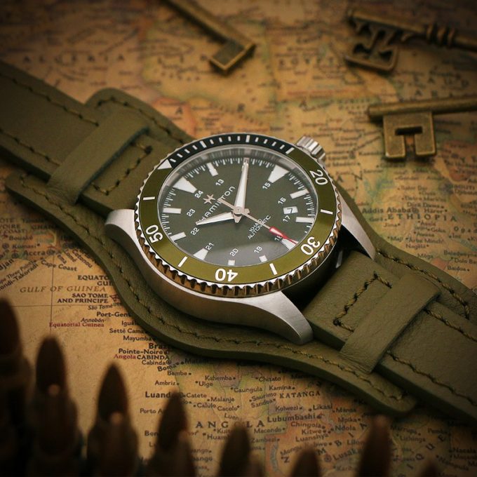 db4 creative2 dassari military leather bund strap diver military hamilton khaki scuba watch band 18mm 20mm 22mm 24mm