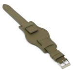 Db4.11 StrapsCo Green Angle Military Leather Bund Watch Band Cuff Strap 18mm 20mm 22mm 24mm