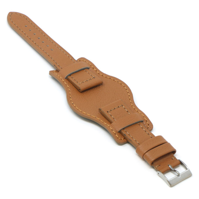 Db4.3 StrapsCo Tan Angle Military Leather Bund Watch Band Cuff Strap 18mm 20mm 22mm 24mm