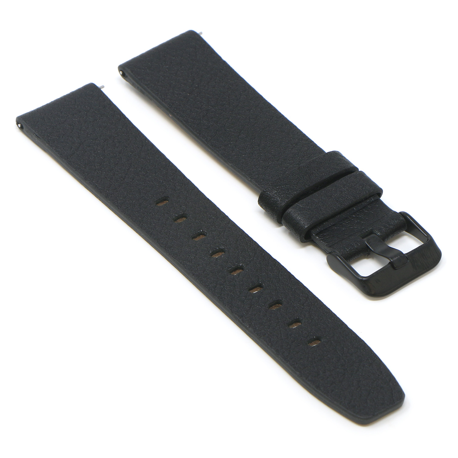 Fb.l24.1.mb Angle Black (Black Buckle) StrapsCo Textured Leather Watch Band Strap For Black Fitbit Versa Versa 2 Lite