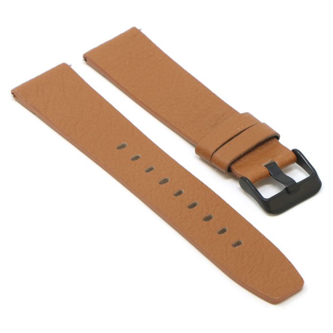 Fb.l24.3.mb Angle Tan (Black Buckle) StrapsCo Textured Leather Watch Band Strap For Black Fitbit Versa Versa 2 Lite