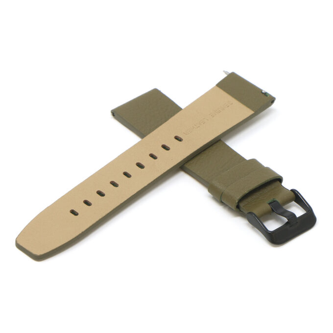 Lmx.fb.l24.11.mb Cross Military Green (Black Buckle) StrapsCo 23mm Textured Leather Watch Band Strap Fits Luminox
