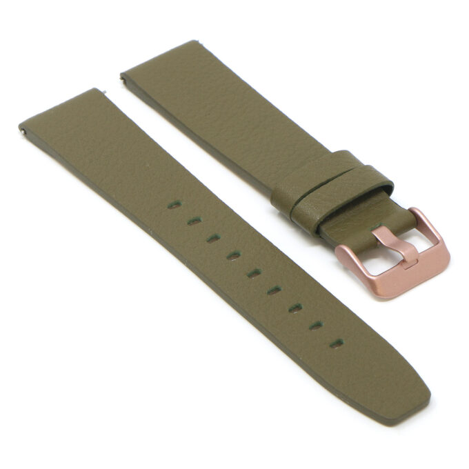 Lmx.fb.l24.11.rg Angle Military Green (Rose Gold Buckle) StrapsCo 23mm Textured Leather Watch Band Strap Fits Luminox