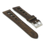 DASSARI Distressed Leather Rally Watch Strap Band Ra7.2 Brown Angle