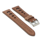 DASSARI Distressed Leather Rally Watch Strap Band Ra7.8 Rust Angle