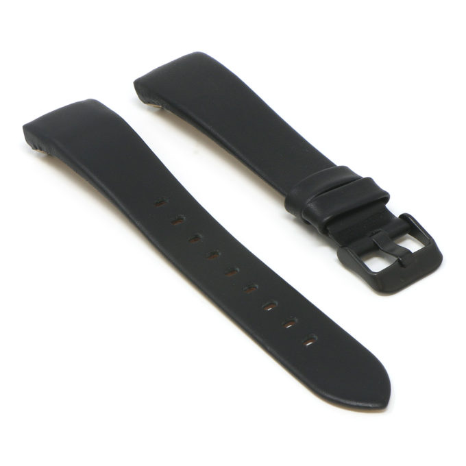 Fb.l15.1.mb Angle Black (Black Buckle) StrapsCo Smooth Leather Watch Band Strap For Fitbit Charge 3