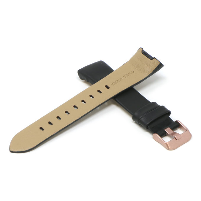 Fb.l15.1.rg Cross Black (Rose Gold Buckle) StrapsCo Smooth Leather Watch Band Strap For Fitbit Charge 3