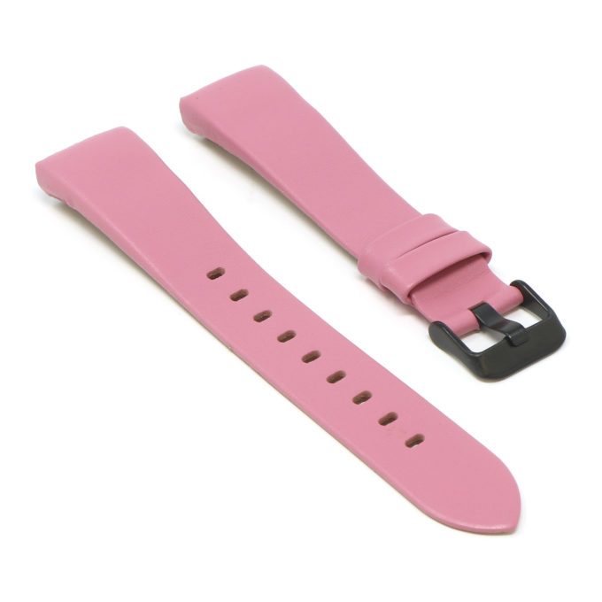 Fb.l15.13.mb Angle Pink (Black Buckle) StrapsCo Smooth Leather Watch Band Strap For Fitbit Charge 3