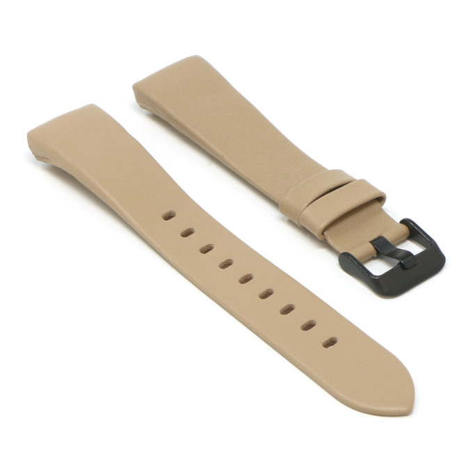 Fb.l15.17.mb Angle Beige (Black Buckle) StrapsCo Smooth Leather Watch Band Strap For Fitbit Charge 3