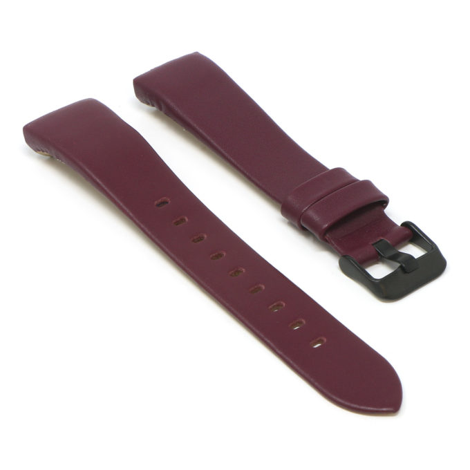 Fb.l15.18.mb Angle Purple (Black Buckle) StrapsCo Smooth Leather Watch Band Strap For Fitbit Charge 3