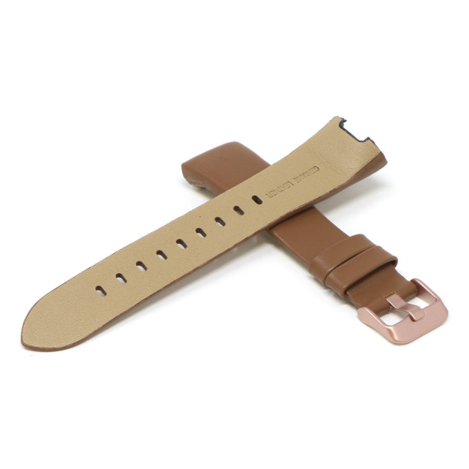 Fb.l15.3.rg Cross Tan (Rose Gold Buckle) StrapsCo Smooth Leather Watch Band Strap For Fitbit Charge 3