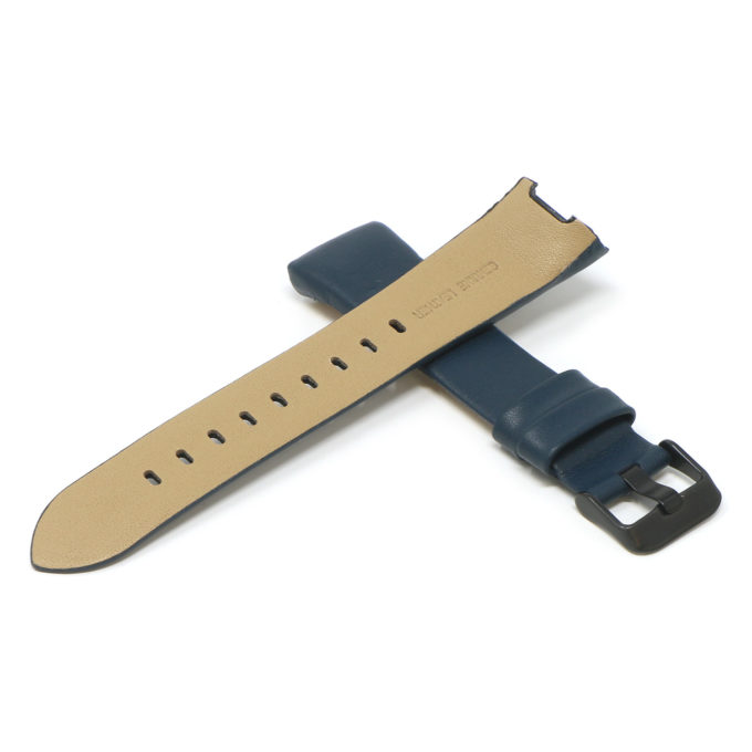 Fb.l15.5.mb Cross Navy Blue (Black Buckle) StrapsCo Smooth Leather Watch Band Strap For Fitbit Charge 3