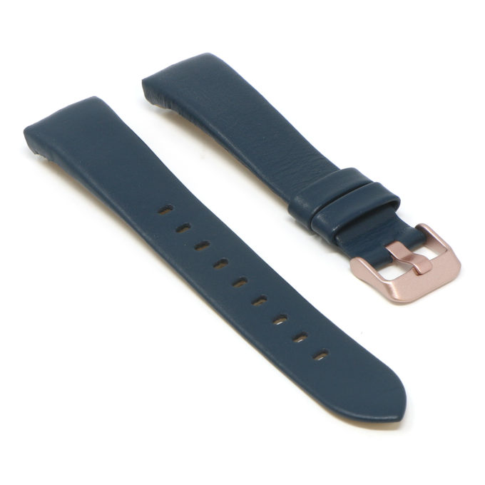 Fb.l15.5.rg Angle Navy Blue (Rose Gold Buckle) StrapsCo Smooth Leather Watch Band Strap For Fitbit Charge 3