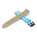 Fb.l15.5b.mb Cross Sky Blue (Black Buckle) StrapsCo Smooth Leather Watch Band Strap For Fitbit Charge 3