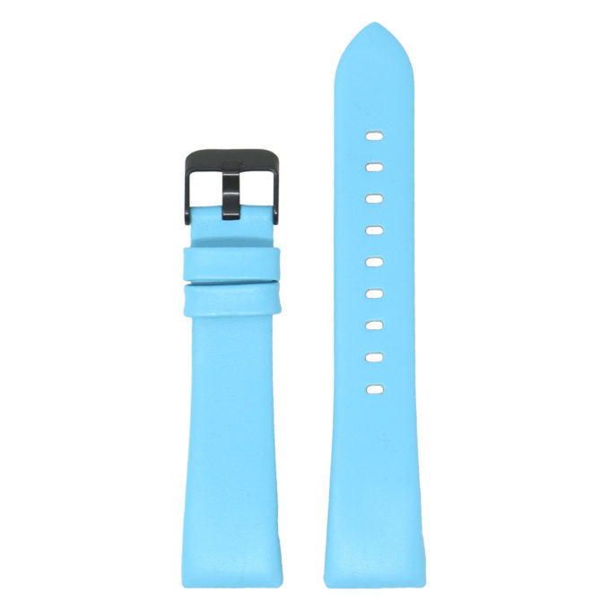 Fb.l15.5b.mb Main Sky Blue (Black Buckle) StrapsCo Smooth Leather Watch Band Strap For Fitbit Charge 3