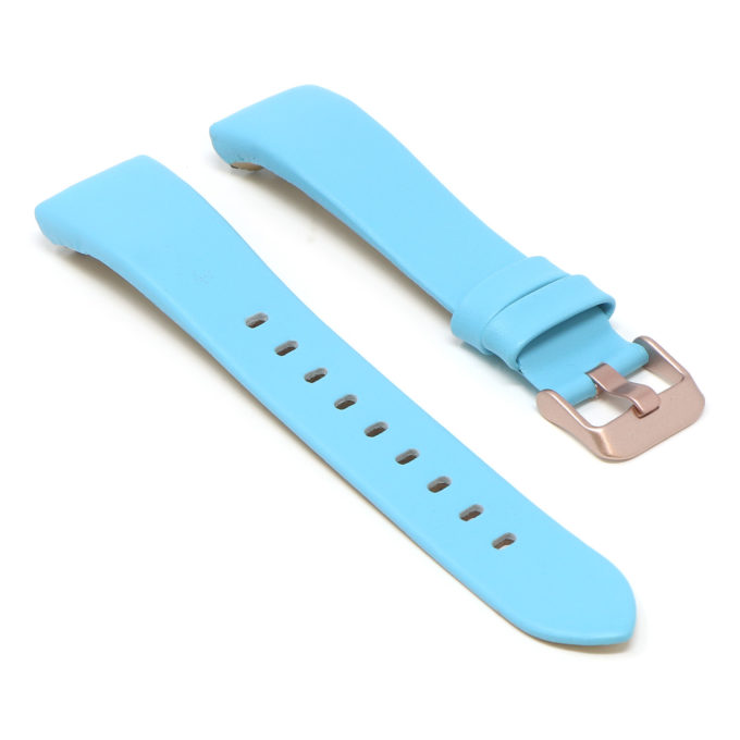 Fb.l15.5b.rg Angle Sky Blue (Rose Gold Buckle) StrapsCo Smooth Leather Watch Band Strap For Fitbit Charge 3