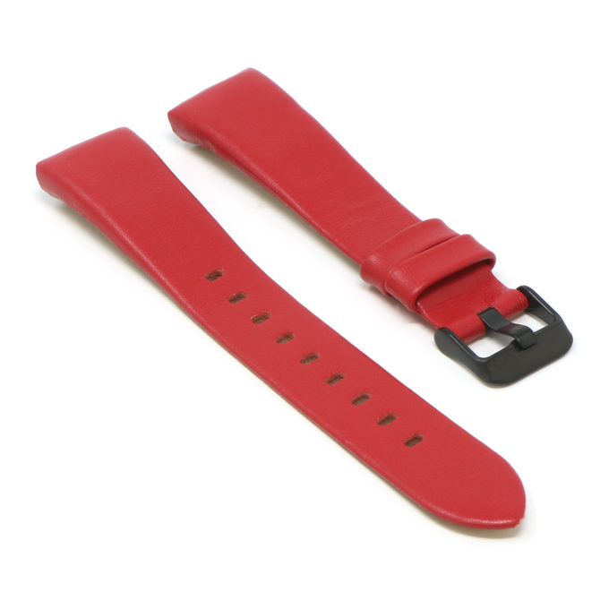 Fb.l15.6.mb Angle Red (Black Buckle) StrapsCo Smooth Leather Watch Band Strap For Fitbit Charge 3
