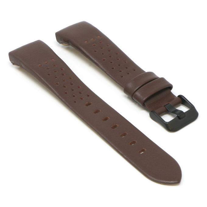 Fb.l16.2.mb Angle Brown StrapsCo Perforated Leather Rally Watch Band Strap For Fitbit Charge 3