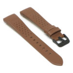 Fb.l16.3.mb Angle Tan StrapsCo Perforated Leather Rally Watch Band Strap For Fitbit Charge 3