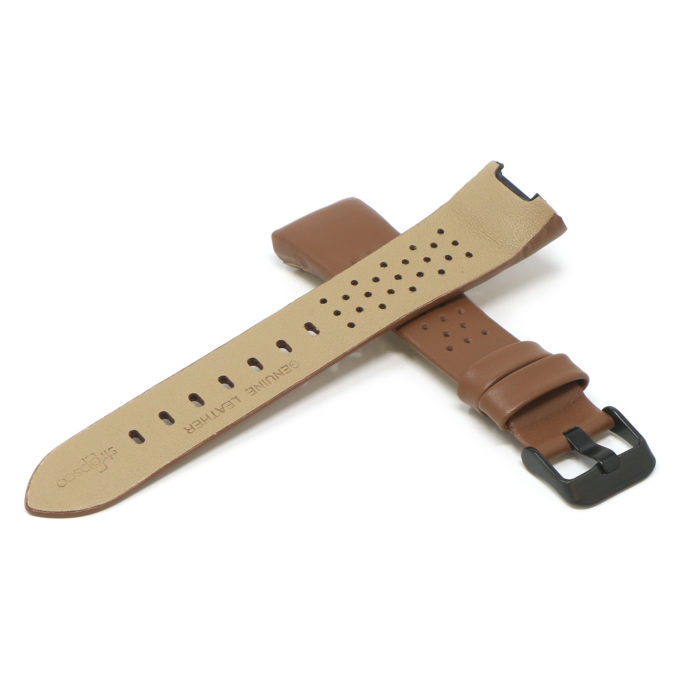 Fb.l16.3.mb Cross Tan StrapsCo Perforated Leather Rally Watch Band Strap For Fitbit Charge 3