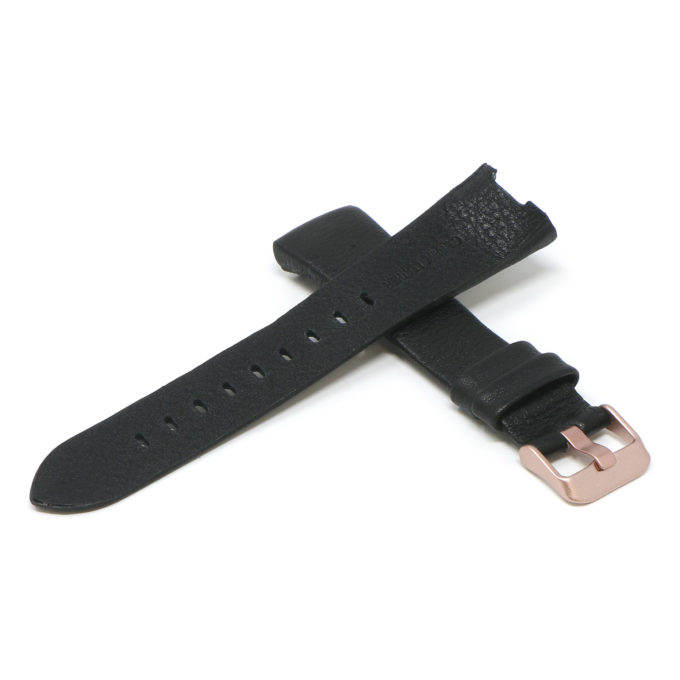 Fb.l17.1.rg Cross Black (Rose Gold Buckle) StrapsCo Textured Leather Watch Band Strap For Fitbit Charge 3