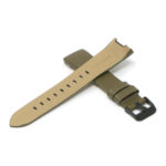 Fb.l17.11.mb Cross Military Green (Black Buckle) StrapsCo Textured Leather Watch Band Strap For Fitbit Charge 3