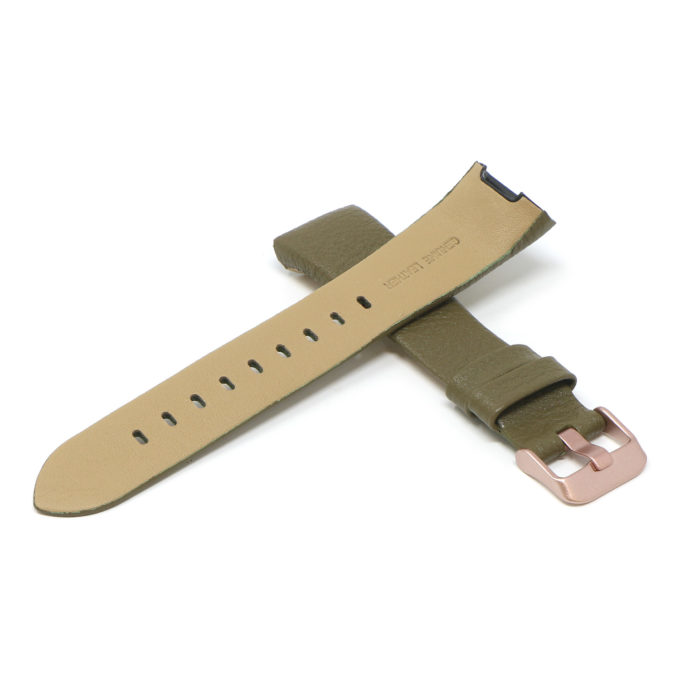 Fb.l17.11.rg Cross Military Green (Rose Gold Buckle) StrapsCo Textured Leather Watch Band Strap For Fitbit Charge 3