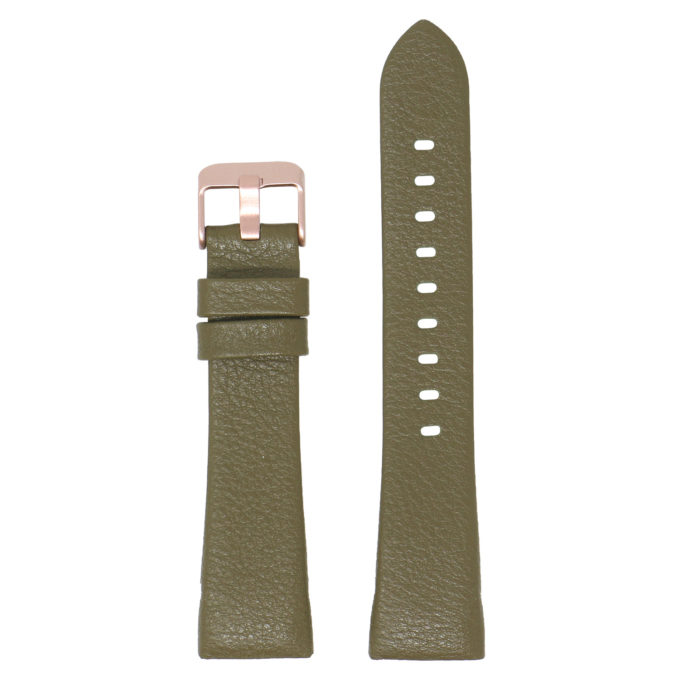Fb.l17.11.rg Main Military Green (Rose Gold Buckle) StrapsCo Textured Leather Watch Band Strap For Fitbit Charge 3