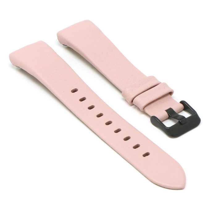 Fb.l17.13.mb Angle Pink (Black Buckle) StrapsCo Textured Leather Watch Band Strap For Fitbit Charge 3