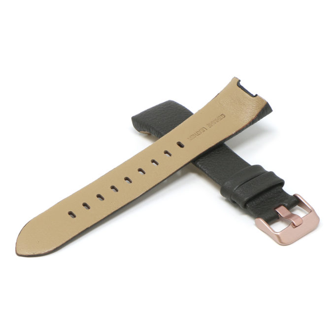 Fb.l17.2.rg Cross Dark Brown (Rose Gold Buckle) StrapsCo Textured Leather Watch Band Strap For Fitbit Charge 3