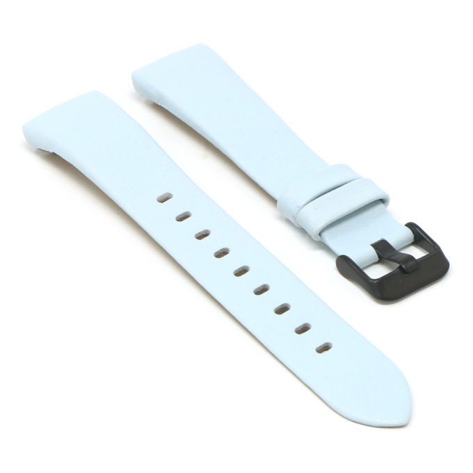 Fb.l17.5.mb Angle Sky Blue (Black Buckle) StrapsCo Textured Leather Watch Band Strap For Fitbit Charge 3
