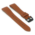 Fb.l17.8.mb Angle Brown (Black Buckle) StrapsCo Textured Leather Watch Band Strap For Fitbit Charge 3