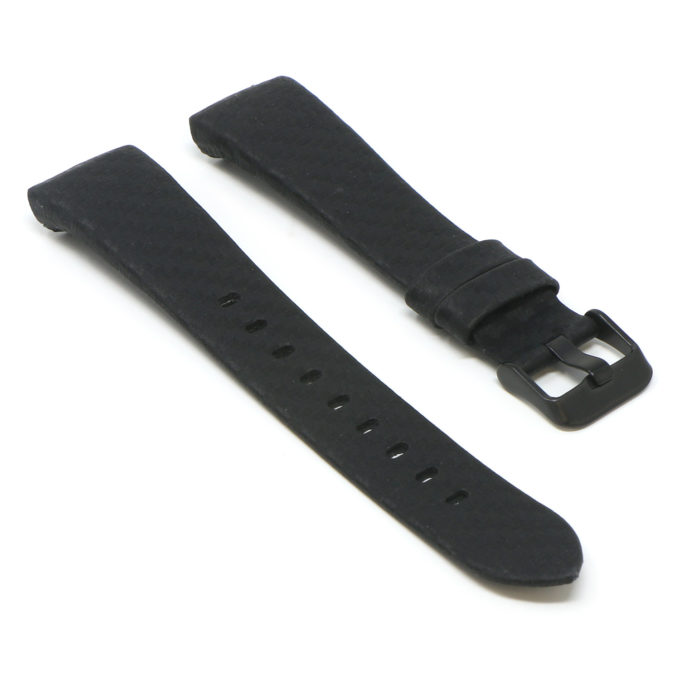 Fb.l20.1.mb Angle Black (Black Buckle) StrapsCo Carbon Fiber Embossed Leather Watch Band Strap For Fitbit Charge 3