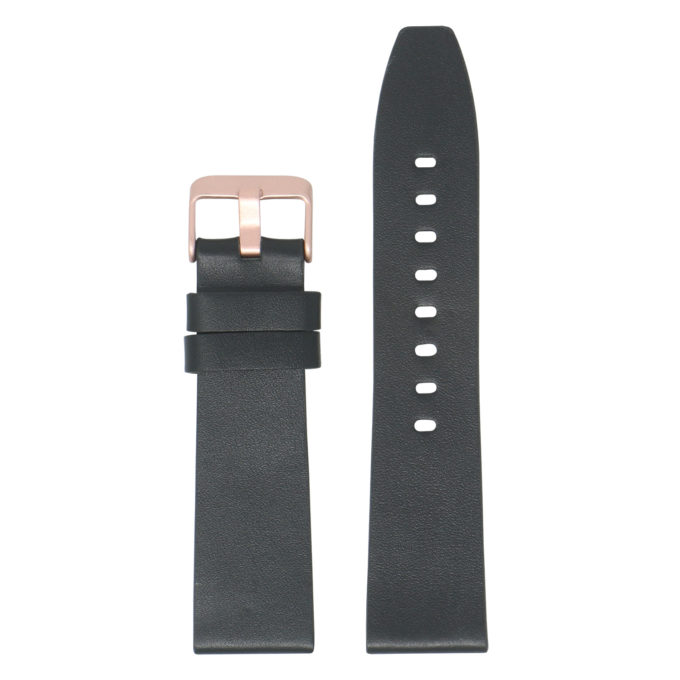 Fb.l22.1.rg Main Black (Rose Gold Buckle) StrapsCo Smooth Leather Watch Band Strap For Fitbit Versa 2 Lite