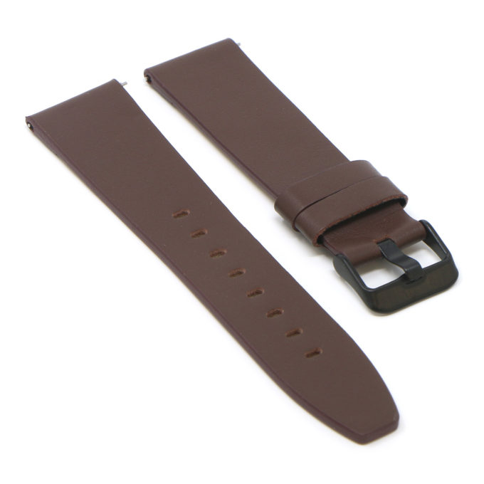 Fb.l22.2.mb Angle Chocolate (Black Buckle) StrapsCo Smooth Leather Watch Band Strap For Fitbit Versa 2 Lite