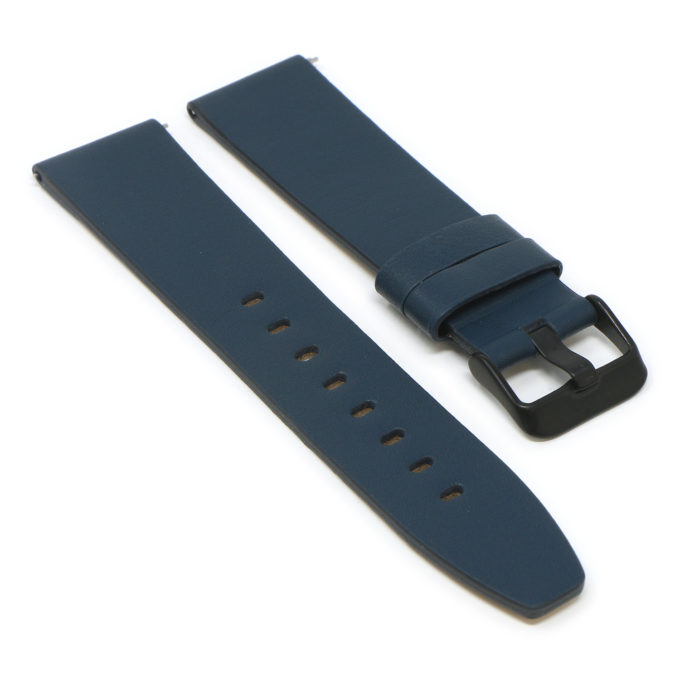 Fb.l22.5.mb Angle Navy Blue (Black Buckle) StrapsCo Smooth Leather Watch Band Strap For Fitbit Versa 2 Lite