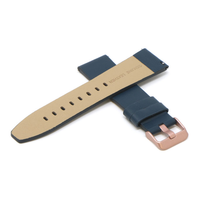 Fb.l22.5.rg Cross Navy Blue (Rose Gold Buckle) StrapsCo Smooth Leather Watch Band Strap For Fitbit Versa 2 Lite
