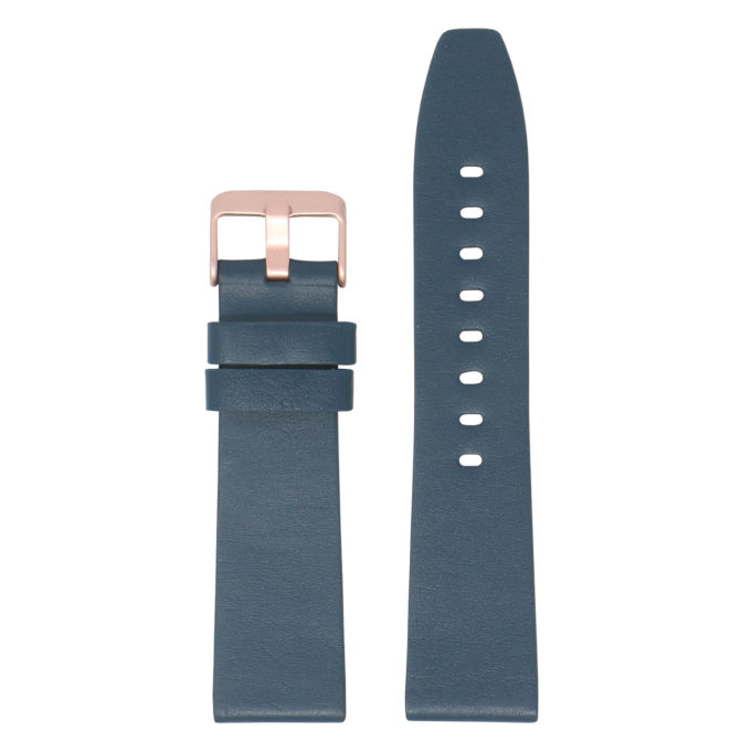 Fb.l22.5.rg Main Navy Blue (Rose Gold Buckle) StrapsCo Smooth Leather Watch Band Strap For Fitbit Versa 2 Lite