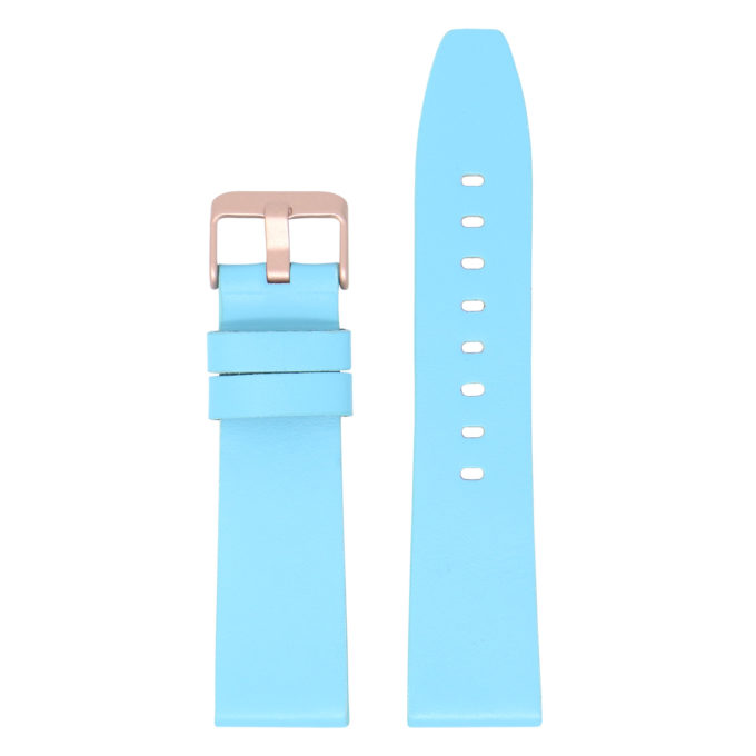 Fb.l22.5b.rg Main Sky Blue (Rose Gold Buckle) StrapsCo Smooth Leather Watch Band Strap For Fitbit Versa 2 Lite