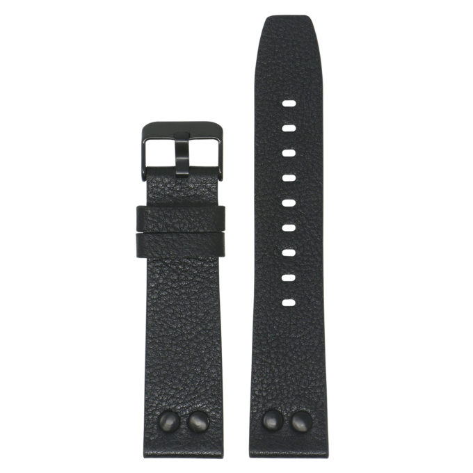 Fb.l25.1.mb Main Black StrapsCo Textured Leather Watch Band Strap With Rivets For Black Fitbit Versa 2 Lite