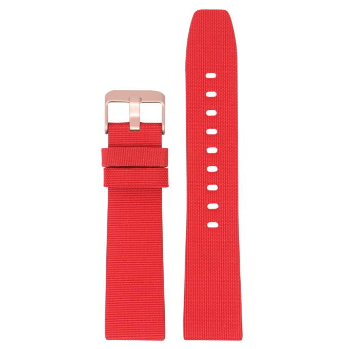 Lmx.fb.ny12.6.mb Up Red (Rose Gold Buckle) StrapsCo Nylon Watch Band Strap W Black Buckle Fits Luminox