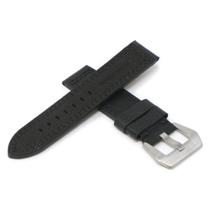 P539.1 Black Cross StrapsCo Vintage Textured Heavy Duty Leather Watch Band Strap 22mm 24mm 26mm