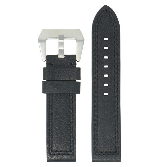 P539.1 Black Up StrapsCo Vintage Textured Heavy Duty Leather Watch Band Strap 22mm 24mm 26mm